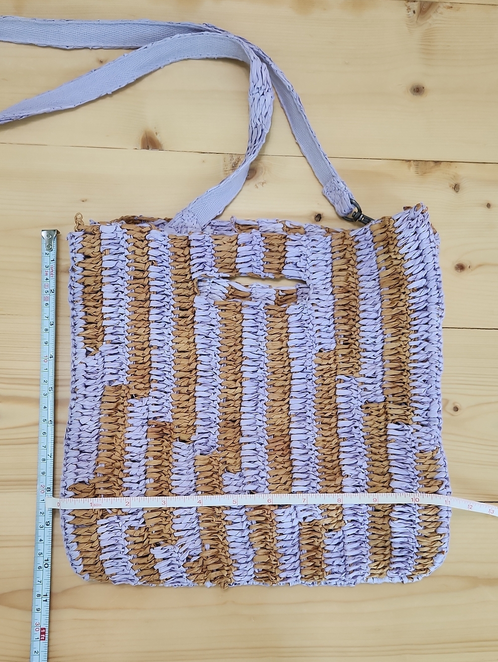 Free People Brunch Date Woven Straw Convertible Crossbody Clutch Bag Purple Tan - Picture 14 of 17